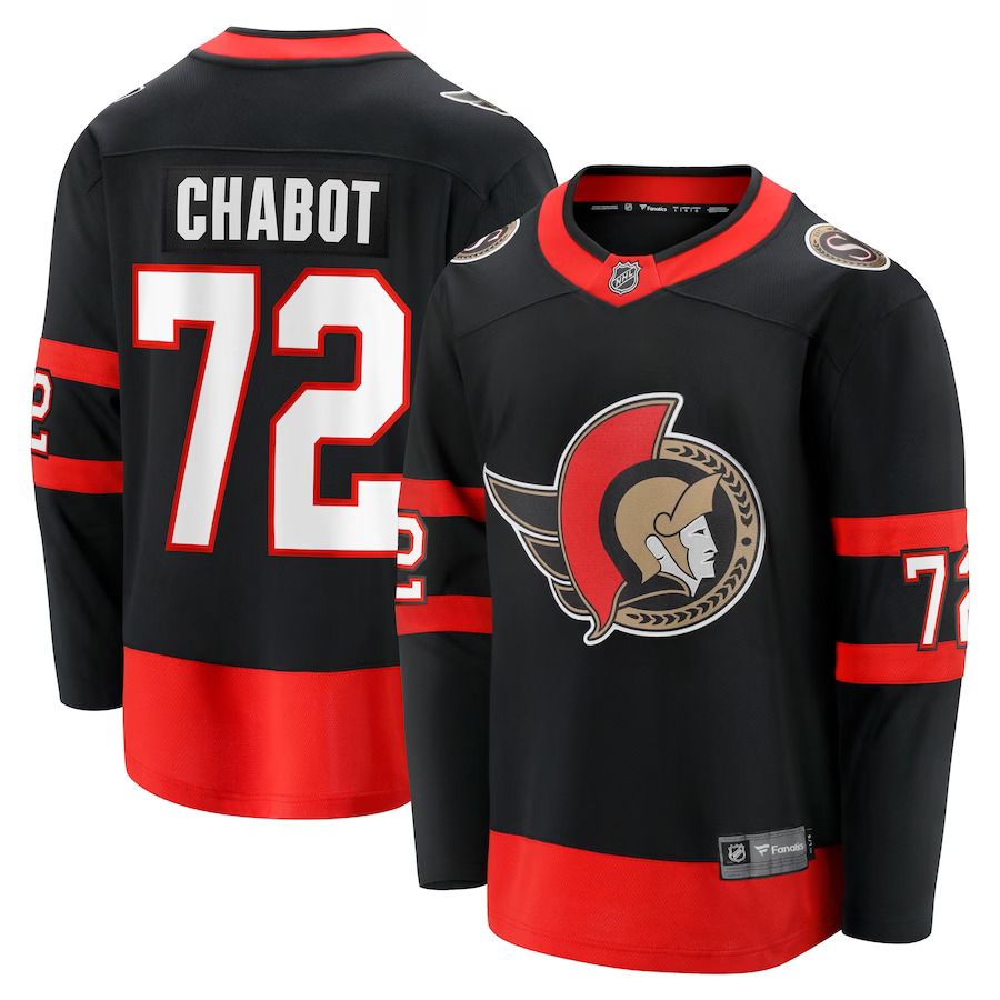 Men Ottawa Senators #72 Thomas Chabot Fanatics Branded Black Home Breakaway NHL Jersey->ottawa senators->NHL Jersey